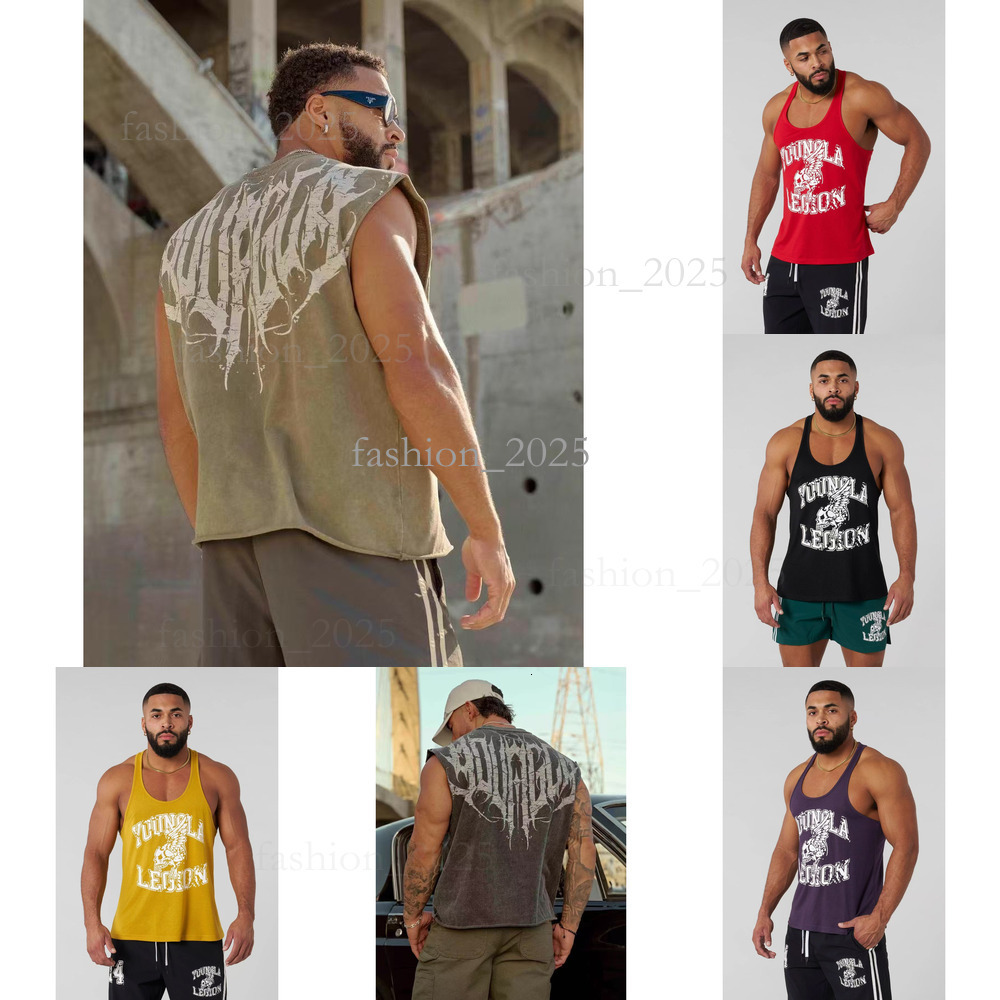 Young La Vest Mens Tank Top T Shirt Vest Summer Washed Sleeveless Young La Shirt Tshirts Hip Hop Print Gothic Cotton Men Clothing Underwear Sports T-Shirt 72d