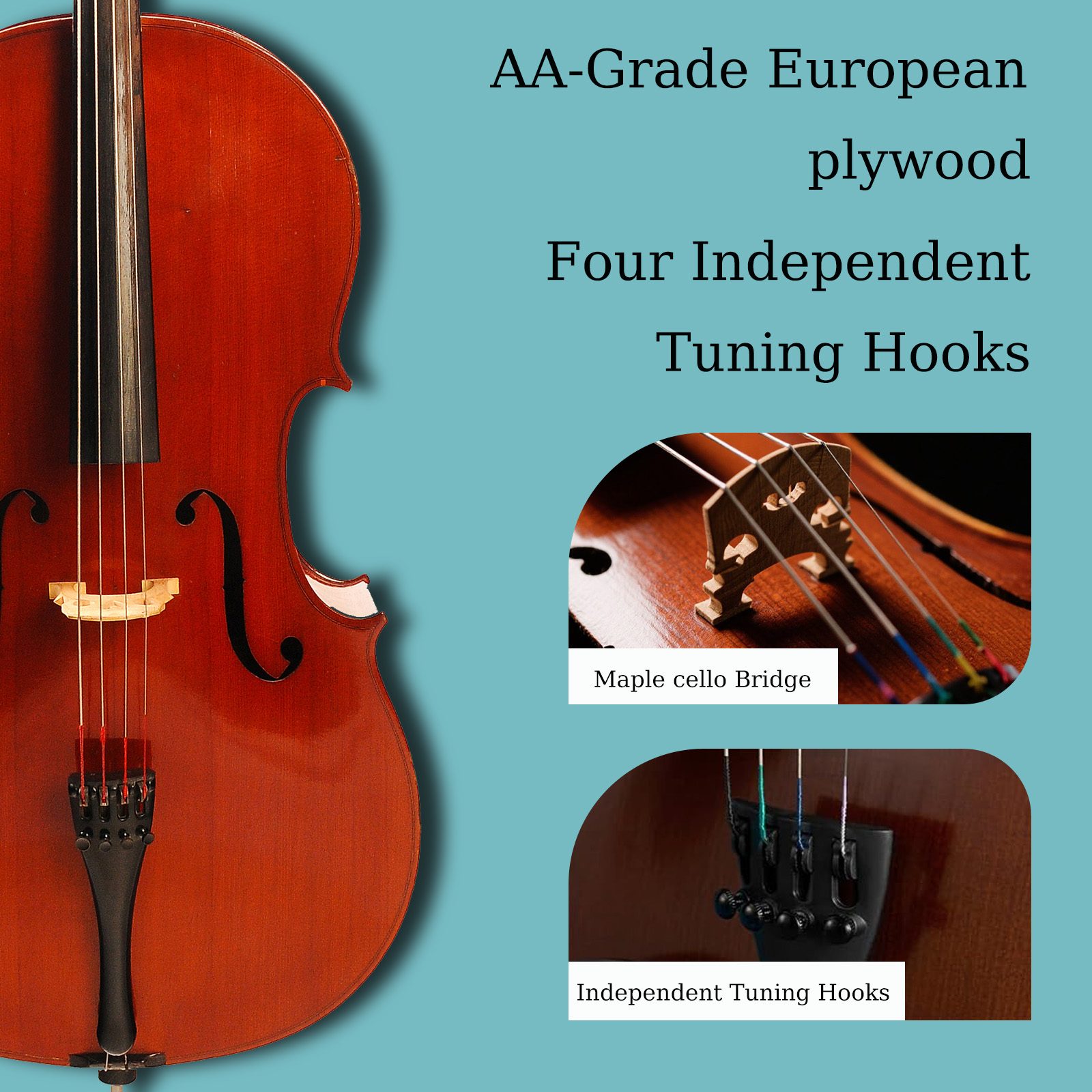 Educational Vibrant Cello Instrument - Dual Purpose Crafty Gift with Educational Value