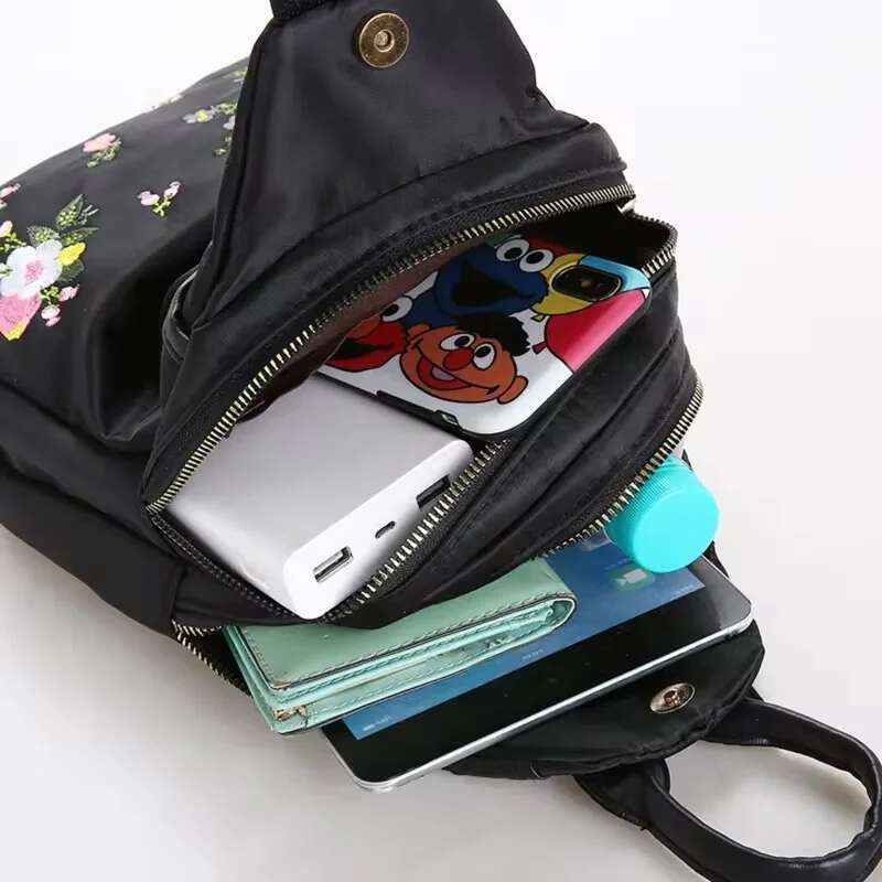 Oxford Women Backpack Fashion Embroidery Casual Shoulder Bags Large Capacity Crossbody Bag