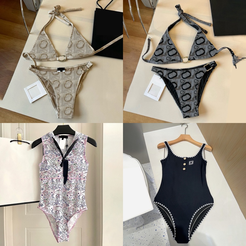 Sexy Bikinis Sets For Women Summer Beach Swimwear Designer Print One Piece Swimsuit Vacation Outfit