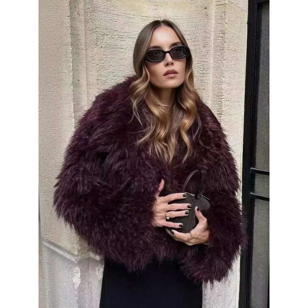Fluffy Faux Fur Thicken Overcoat Women Winter Clothing 2025 Long Sleeve Casual Warm Coat Female Fashion Streetwear Outerwears Designer