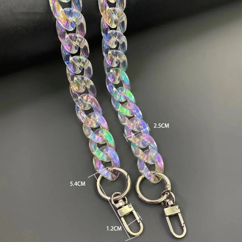FishSheep DIY Iridescent Acrylic Chunky Chain Strap For Handbag Bags Resin Colorful Chain For Necklace Jewelry Accessories 250512