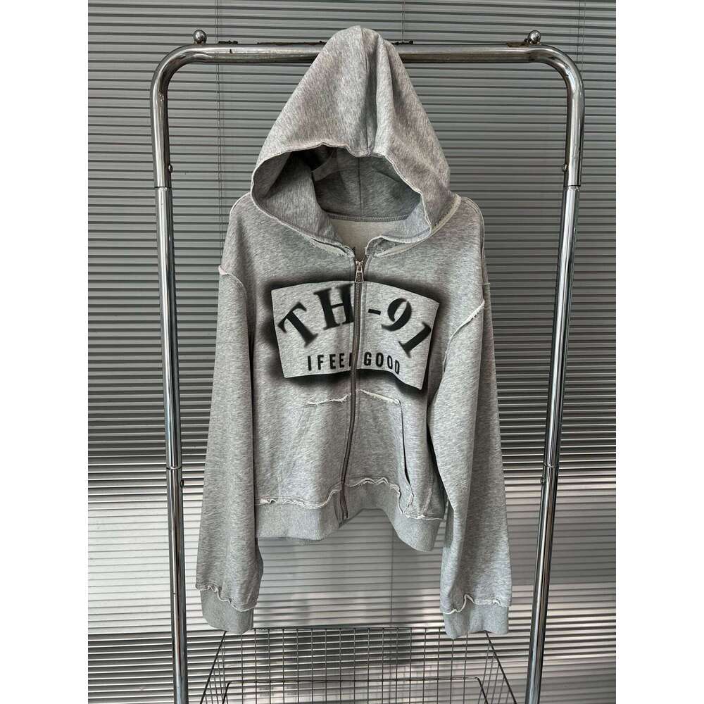 New fashion letter printed hooded sweatshirt for spring 2025, with design sense and a patchwork skirt