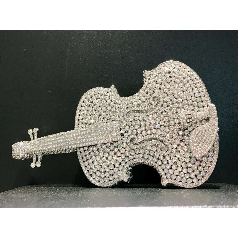 Designer Bag 2025 New Design Violin Dia Deluxe Rhinestone Clutch Birthday Party Dinner Bag Luxury Bag