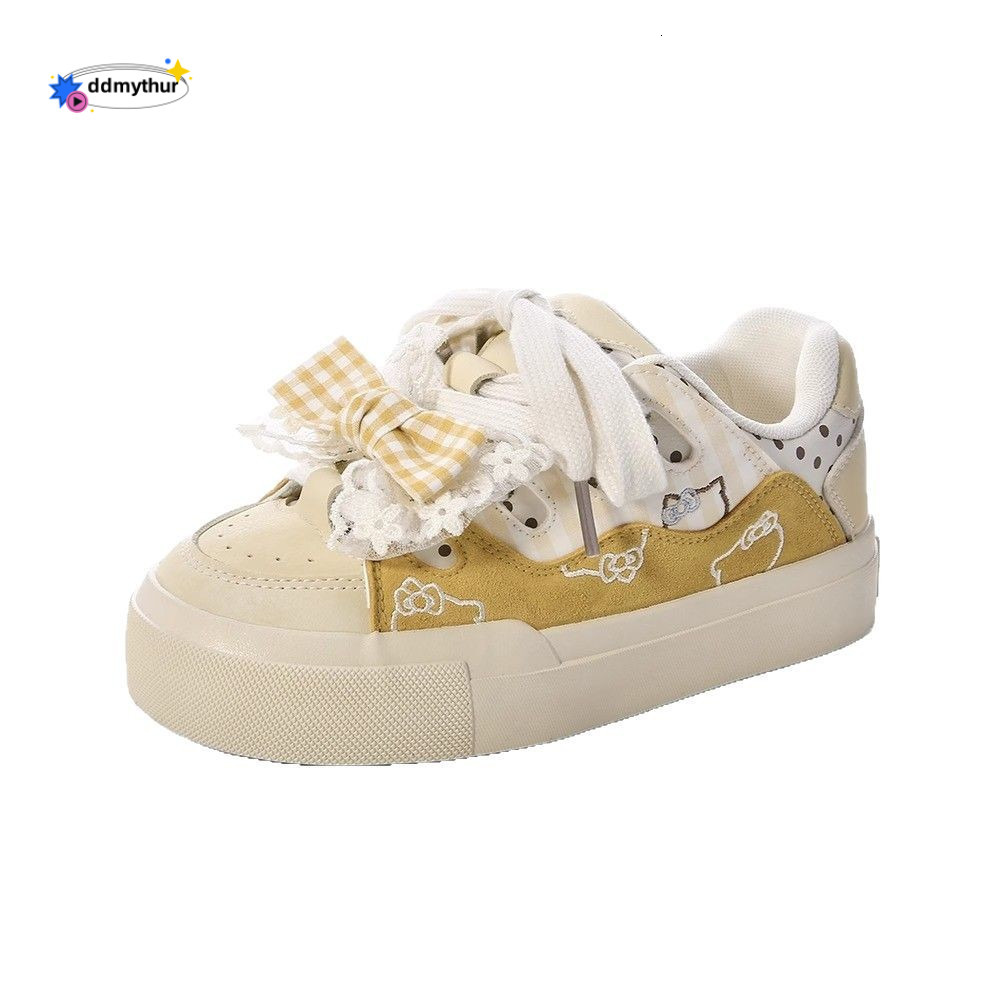 2025 Fashion Dopamine Bread Splicing Middle High School Students Sports and Leisure Female Board Shoes ddmythur