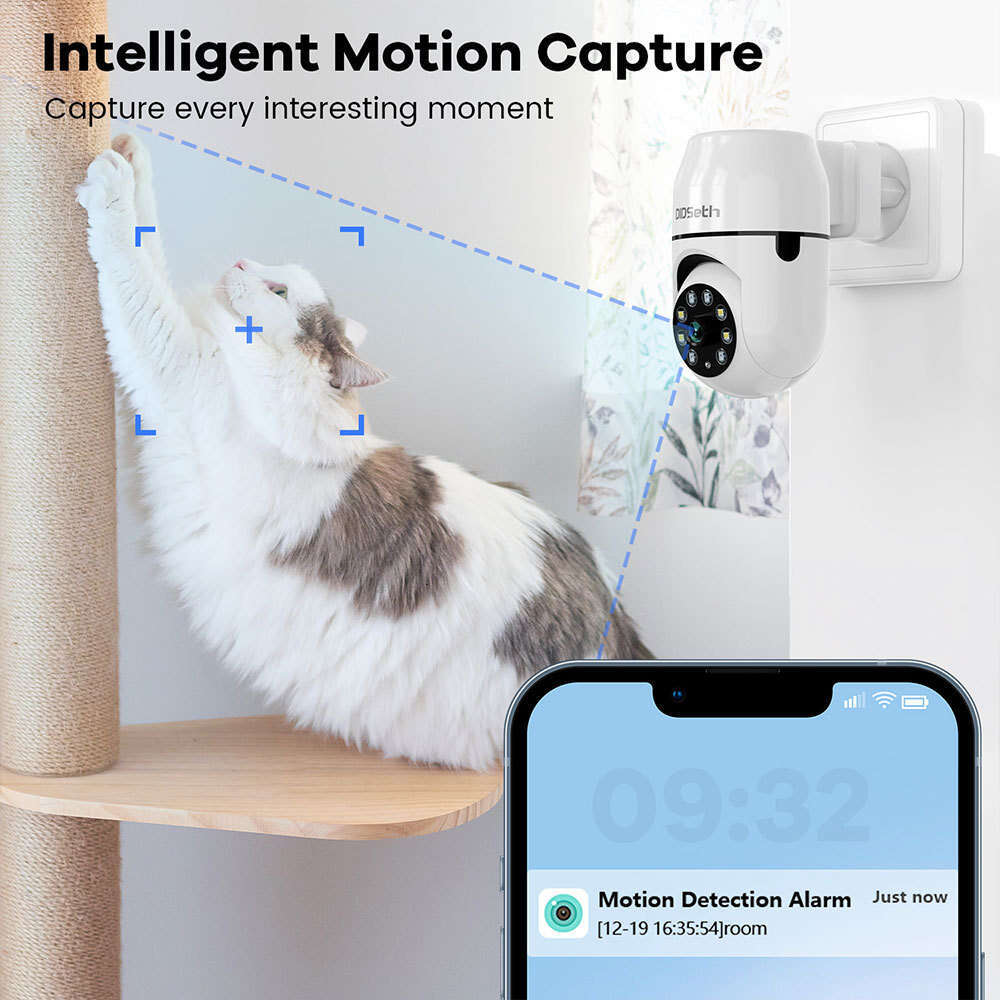 3MP free installation commercial and household plug-in monitoring camera indoor 360 degree wifi full-color wireless monitor