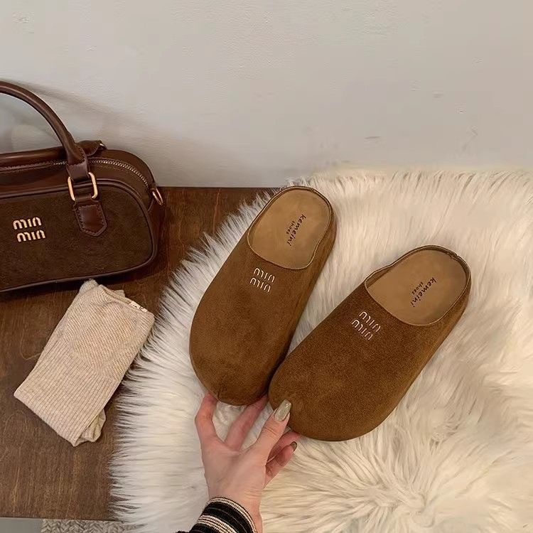 Free shipping. Designer's retro thick-soled one-legged toe cap shoes for the summer of 2025. Versatile, popular, lazy and fashionable slippers wi