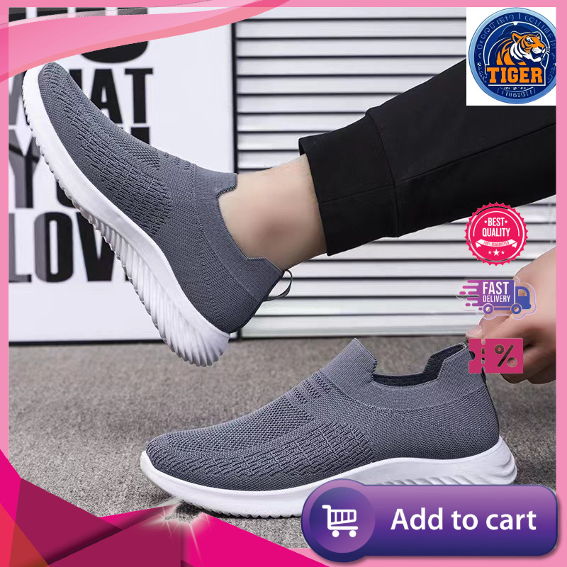 Ddmytiger Spring Summer One Step Casual Flat Heel Men S Sock Mouth Flyknit Breathable Sports Shoes Outdoor Shoes