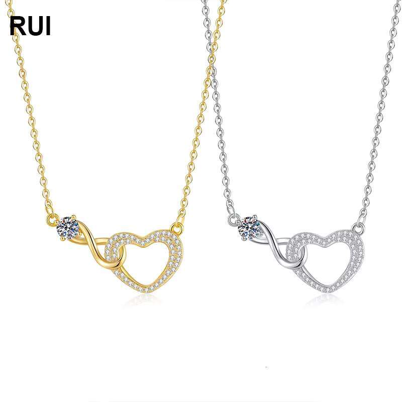 Women's fashion with infinite love, light heart-shaped collarbone pendant necklace