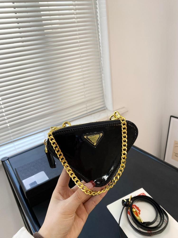 2025 New High Beauty Mini Lipstick Bag, Women's Fashion Triangle Shoulder Bag, Cross Shoulder Chain Bag, Decorative Bag, Small Wallet