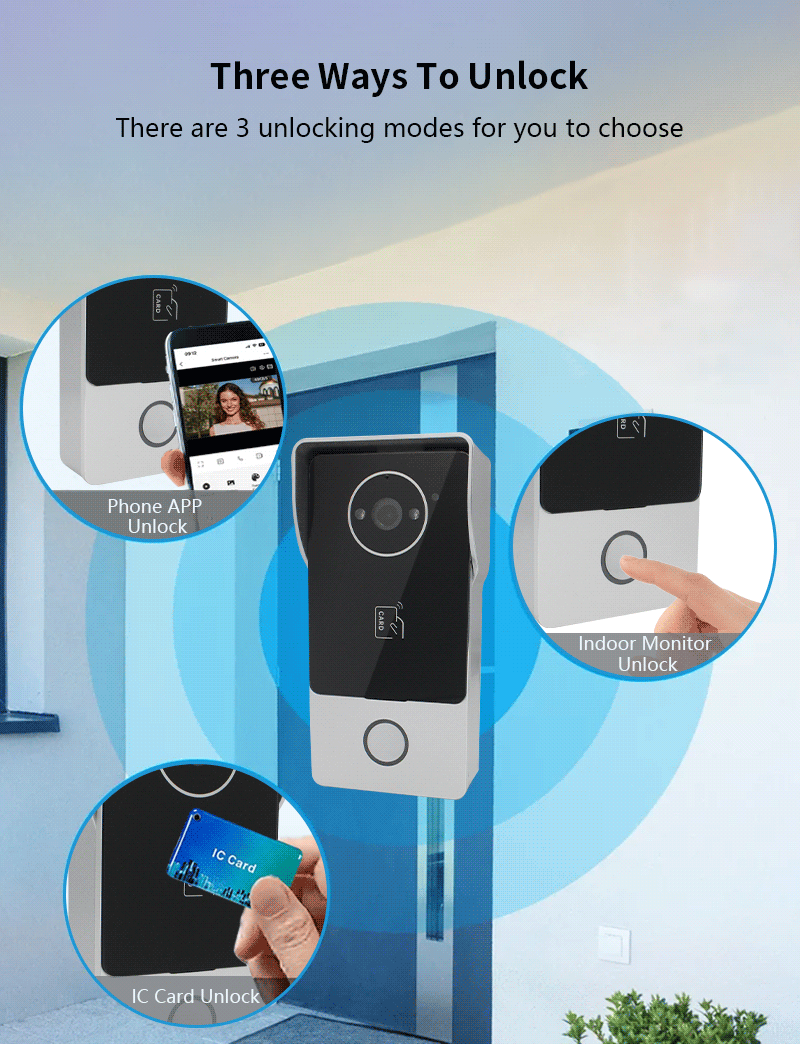Anjielo Video Door Phone Call Intercom System Doorbell 7 inch Screen 1080P Smart Tuya IPS Wifi Villa Video Intercom for Home