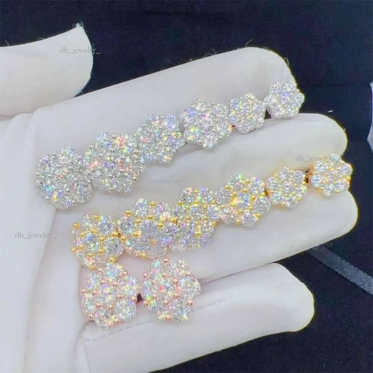 Zuanfa Top Selg Pass Dia Tester Fine Jewelry Sier 8mm 12mm wer Vvs Moissanite Stud Earrings
