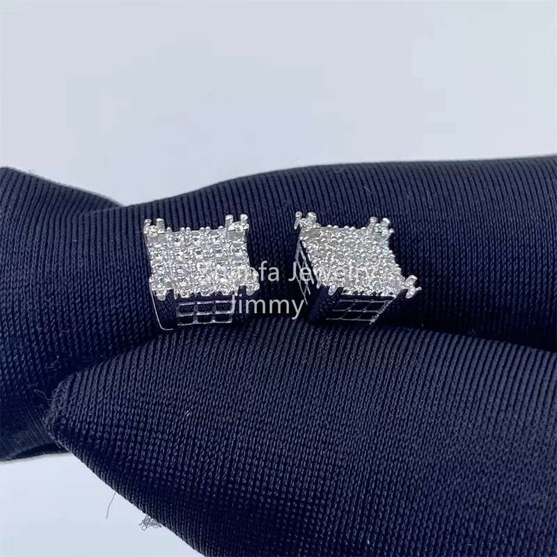 Iced Out Earring Jewelry VVS Moissanite 925 Silver Man Hip Hop Earring Stud Earrings