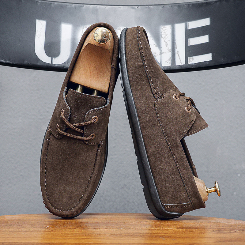 New Bean Matte Leather Casual Versatile Men S Korean Edition Youth Trend Driving Casual Shoes Anti Slip Lazy Shoes Ddmysaturn