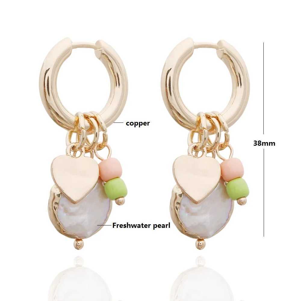 Summer Orange Shell Pendant Earrings For Woman Bohemia Charms Trendy Personality Dangle Hoop Ring Brinco Accessories Jewelry Y250510