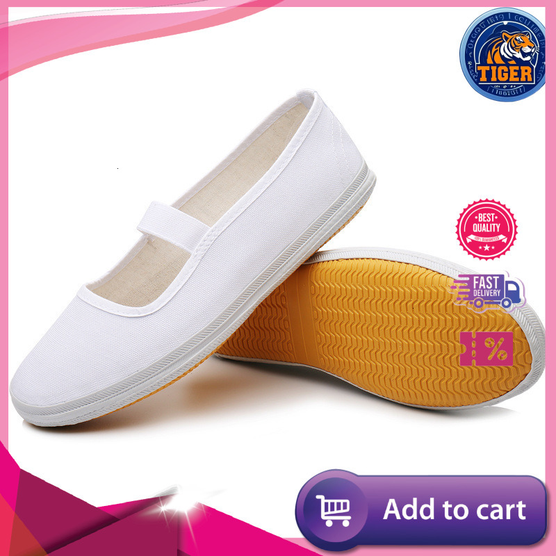 Ddmytiger White Ball Canvas Student Dance Performance Running Competition Shoes Martial Arts Tai Chi Morning Exercise Outdoor Shoes