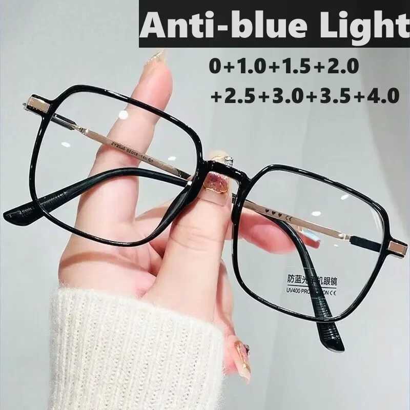 Large Oversized New Trend Reading Glasses Classic Anti-blue Light Presbyopia Eyewear Men Women Farsighted Eyeglasses Degree+4.0 W250513