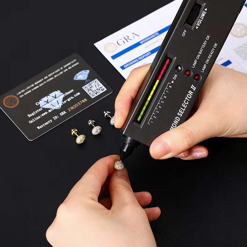 New Arrival Classic 925 Sterling Silver Gra Certified Iced Out Moissanite Stud Earring Fine Hip Hop Men Jewelry