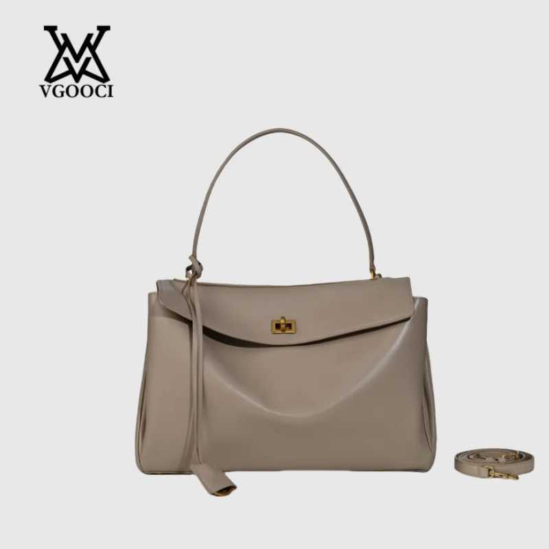Genuine Leather Bag Womens Tote Bag Large Capacity Advanced Lock FAshion High Sense Underarm Bag Z250512