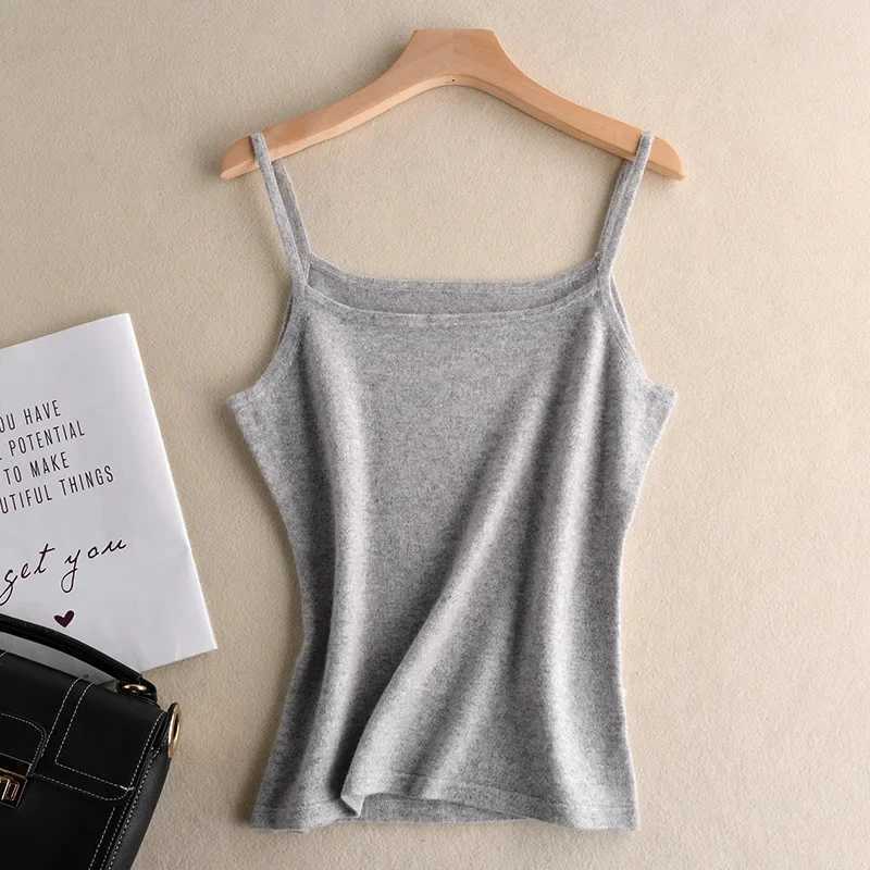 New Cashmere Camisole Wool Knitted Sling Top Cashmere Inner and Outer Wearing Solid Color Wool Inner Top M250513