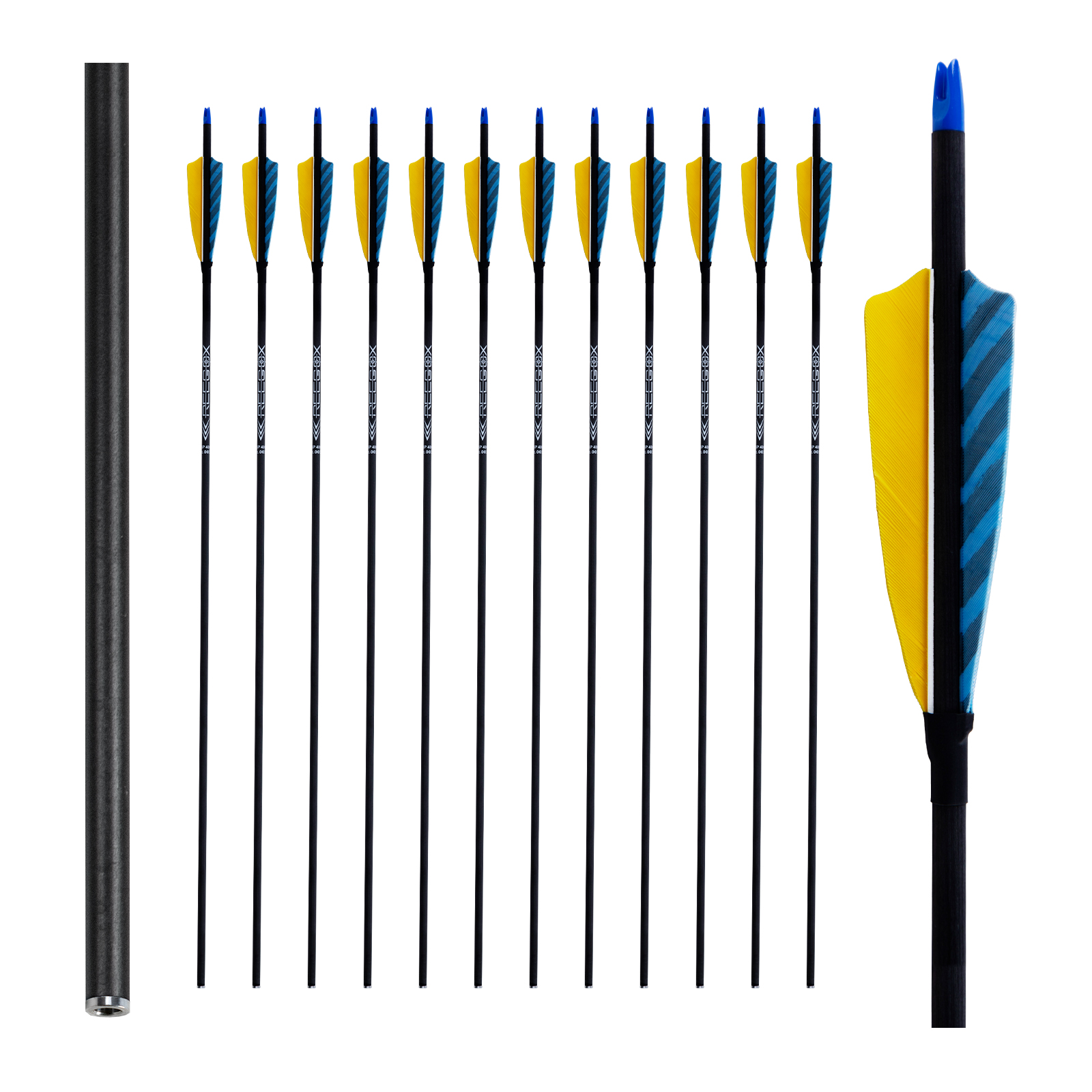 Archery Targeting Arrows Turkey Feathers without arrowheads 31inch Carbon Hunting Arrows 6.2mm Training Arrows for Recurve Bow & Compound Bow Spine250