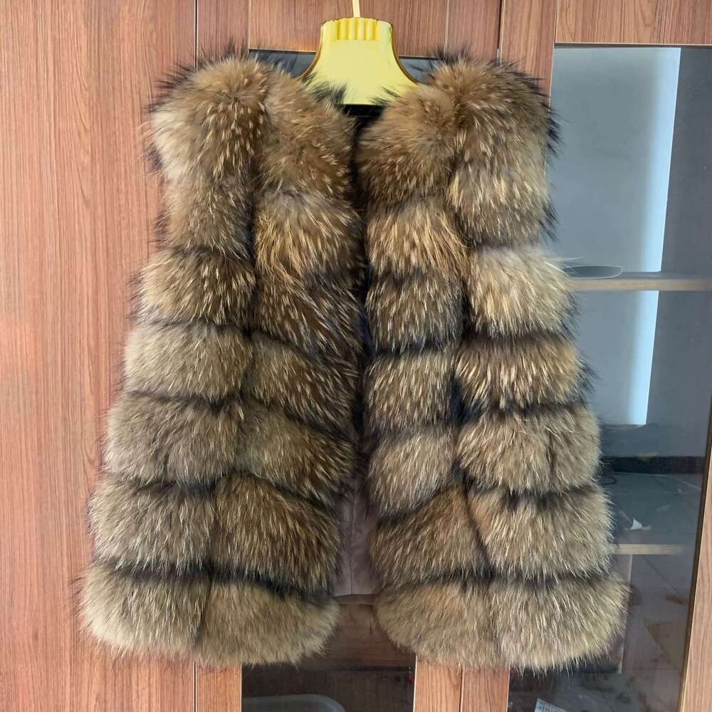 Real women's autumn and winter warm natural jacket raccoon vest genuine fox fur coat high-quality free send