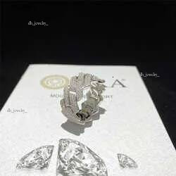 Sterg Sier Iced Out d Color Moissanite Cuban Rings Fine Hip Hop Vvs Dia Finger for Men