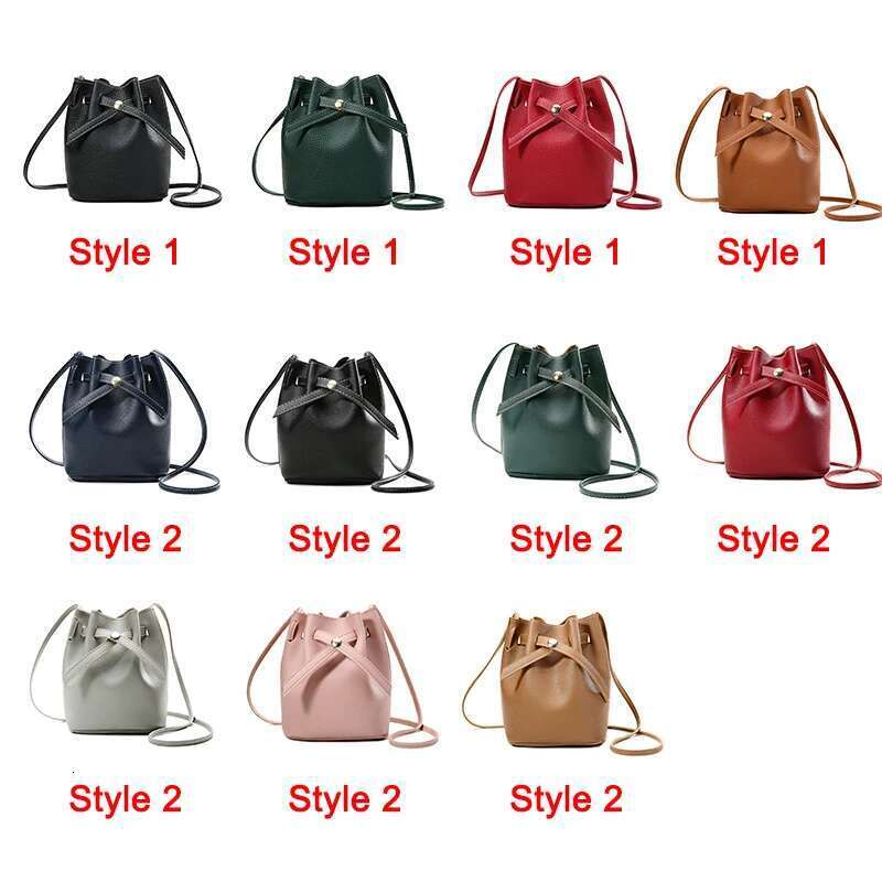 Hand Ladies Women's Crossbody Bags Large Capacity PU Leather Portable Cross Body Bucket Single Shoulder Bag