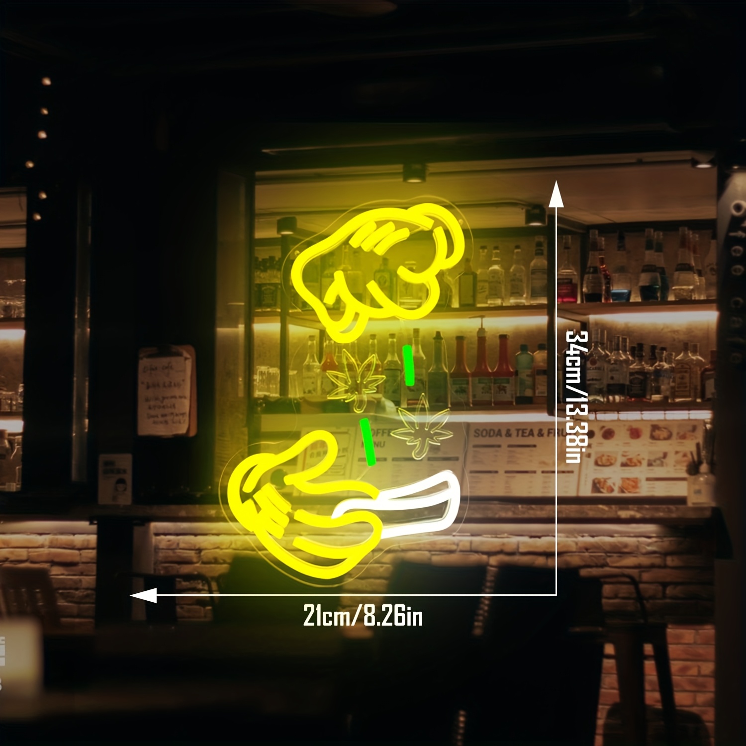 Weed Neon Sign Dimmable Green Leaf Neon Sign for Wall Decor Holding Led Sign Glove Neon Lights for Bedroom Man Cave Bar Decoration Stoner Gifts