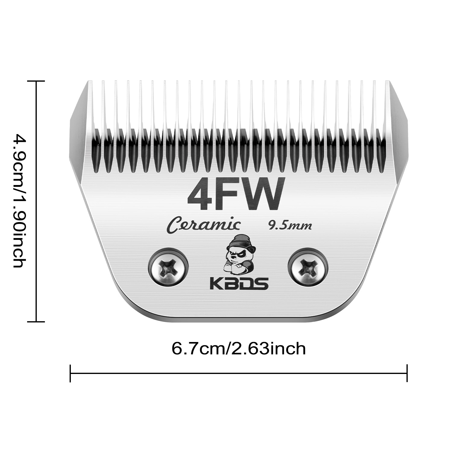 KBDS Detachable Ceramic Wide 4FW Blade for Dog Grooming Cuts Length(3/8" - 9.6mm) Compatible with Most Andis, Oster, Wahl A5 Clippers(Customizabl