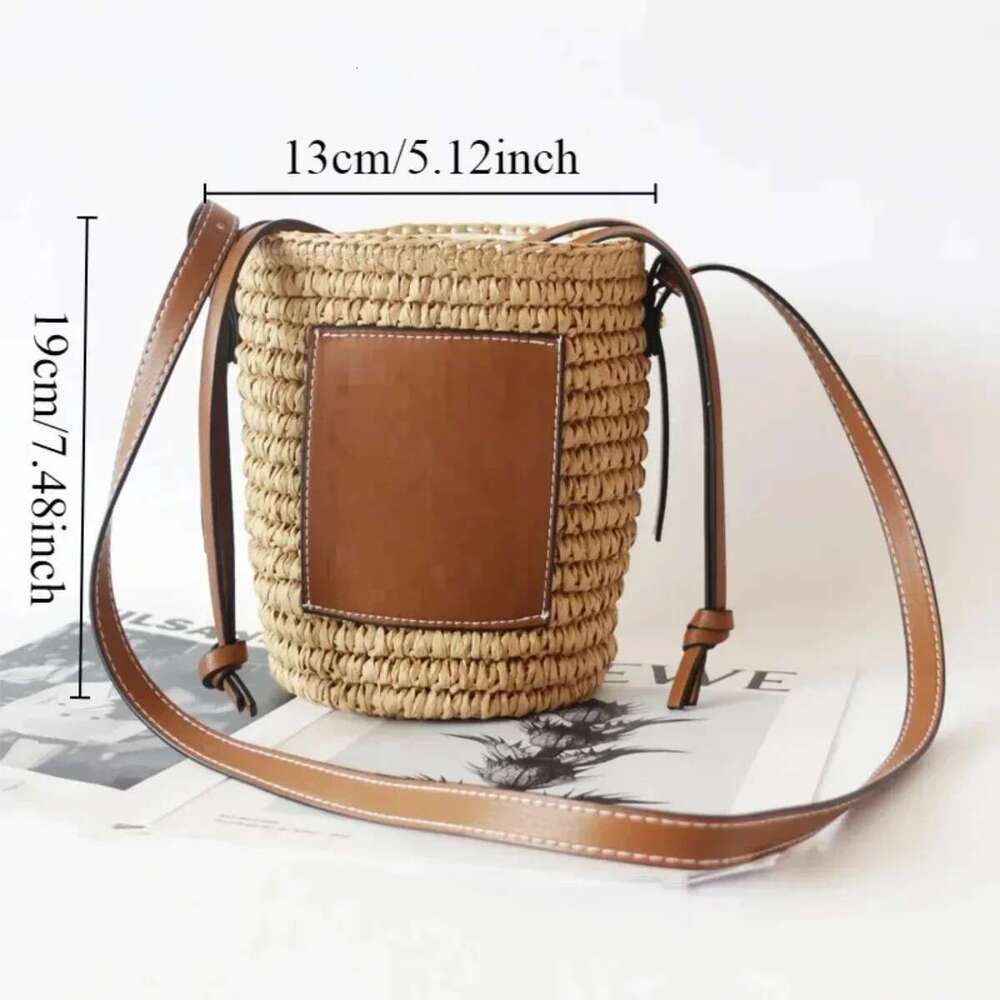 Crochet Oblique Span One Bag Protable Drawstring Handbags Round Rope Woven Women Shoulder Crossbody Bags Holiday Gifts