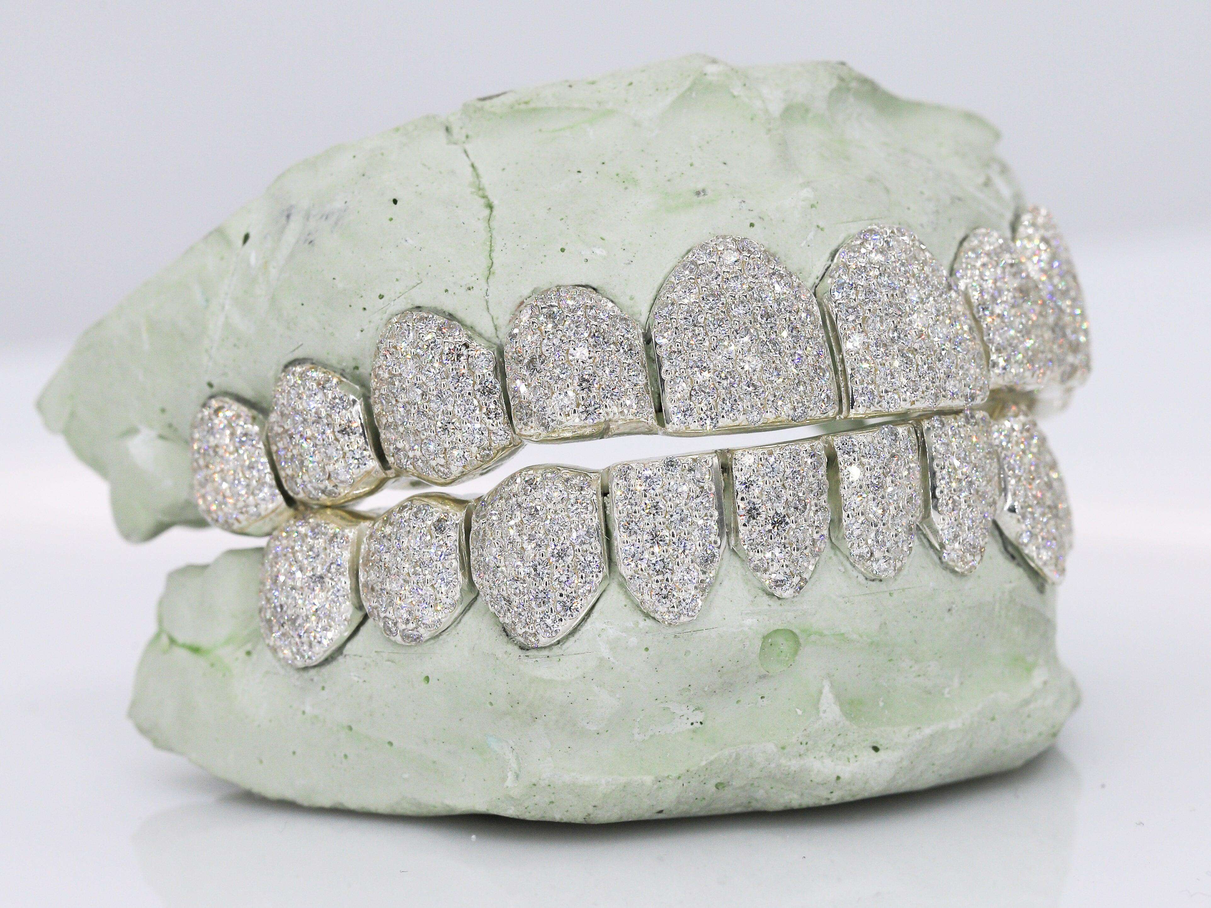 Custom Moissanite Grillz Iced Out Teeth for Men and Women Hip Hop Diamond Cut Top Bottom Gold Silver Tooth Caps