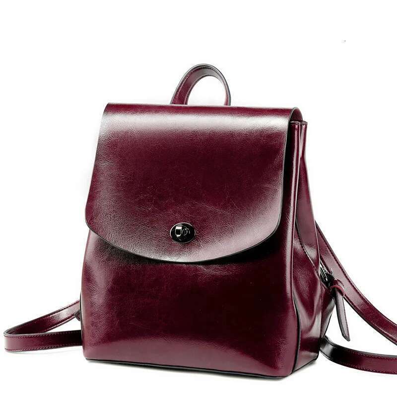 Designer Bag 2025 Women Backpack Daypack Genuine Leather Student Book Bag Fashion Vintage Casual Female Girls Oil Wax Cowhide Rucksack Backpacks Luxur