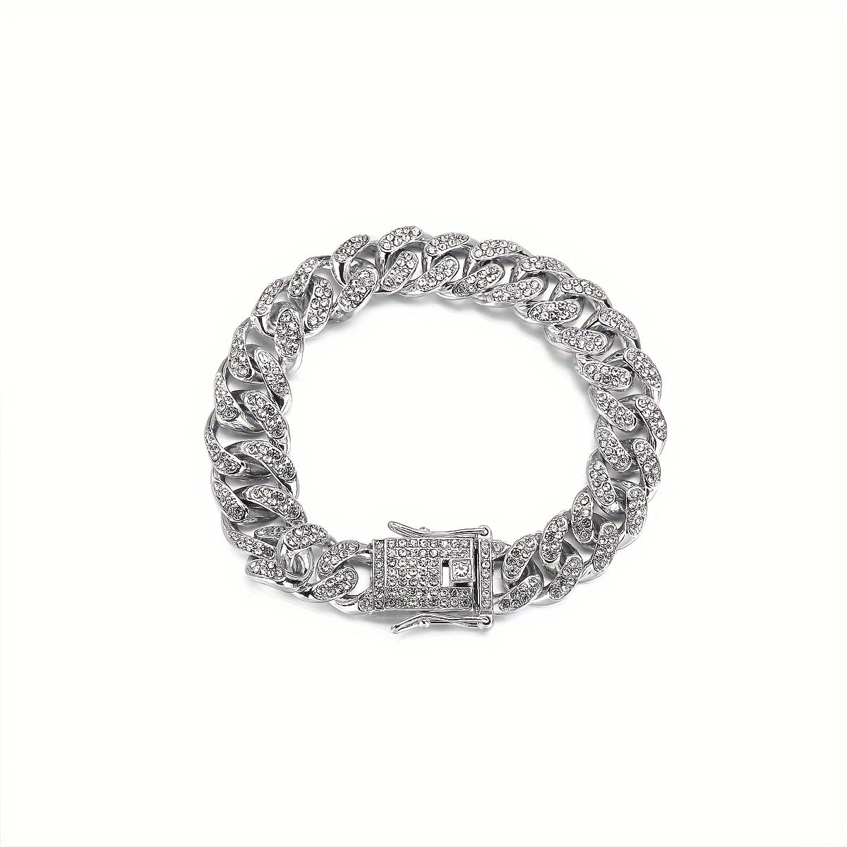 Chic Diamond Cut Finish Cuban Chain Bracelet & Pendant Set for Trendsetting Gentlemen