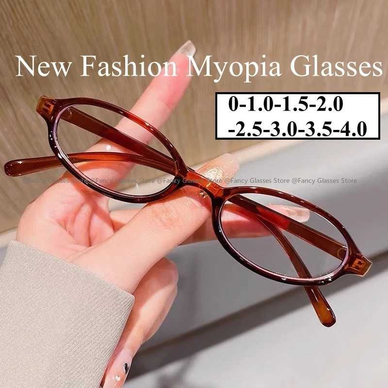 Women Fashionable Myopia Glasses Trendy New Small Frame Near Sight Eyeglasses for Female Men Vintage Oval Computer Eyewear W250513