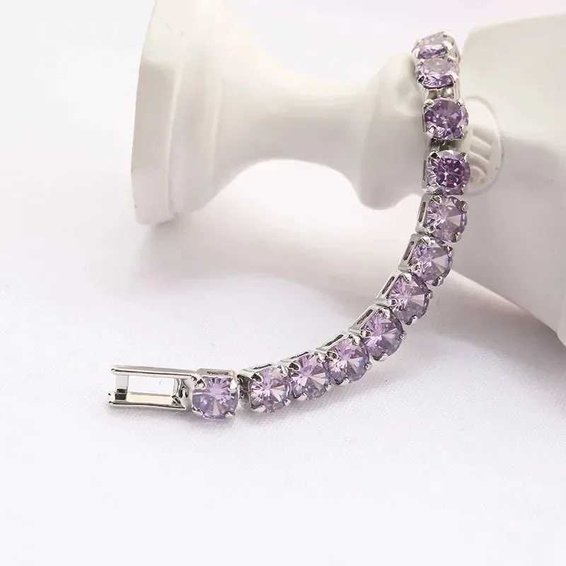 Luxury Hiphop Iced Out 4mm Cubic Zirconia Crystal Tennis Bracelets For Women Men Gold Color Silver Color Bracelet Chain Jewelry XJ250707