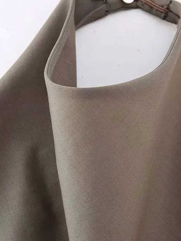 TRZA-Womens Flowing Asymmetric Tank Tops Halter Neck Backless Sleeveless Female Camis Fashion M250513