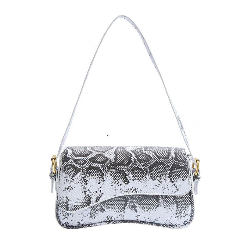 Designer Pack Versatile Soft Leather Handbag New Fashionable Single Shoulder Crossbody Personalized Korean Edition Snake Pattern Small Square Bag Free