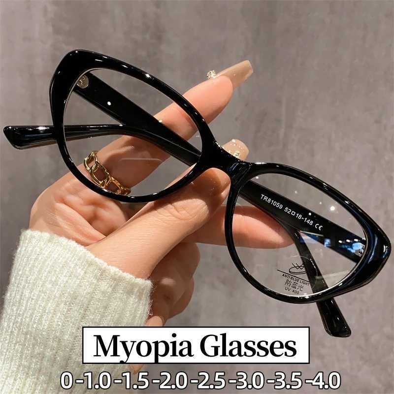 New Trend High Definition Myopia Glasses Antiblue Light Optical Spetacle Computer Eyewear Fashion Cat Eye Minus Sight Eyeglasses W250513