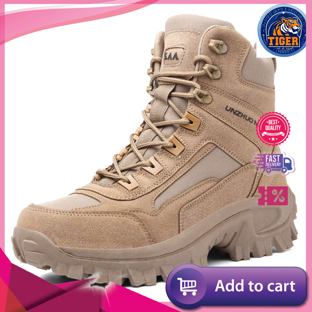 Ddmytiger Mens Tactical Army Military Desert Waterproof Ankle New Men Outdoor Combat Boots Work Safety Hiking Shoes Outdoor Shoes