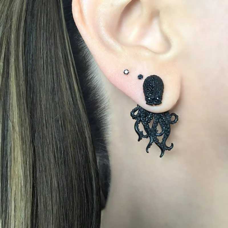 Exaggerated Retro Octopus EarringsGothic EarringsOctopus Front Back EarringsParty Personalized JewelrySuitable For Both M Y250510