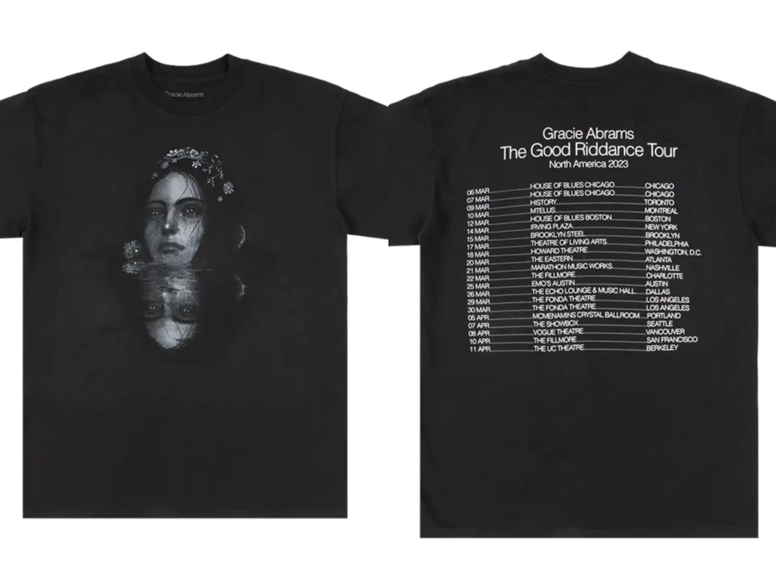 Gracie Abrams Official Website The Secret of Us Tour TShirt Merch Women Men Hiphop Oneck Cotton Short Sleeve Tshirt Tops 250513