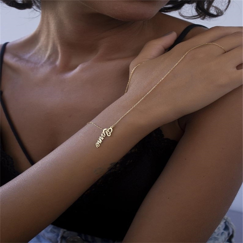 DOREMI Vertical Customized Name Necklace Personalized Stainless Steel Gold Choker Pendant Nameplate Necklace 250512