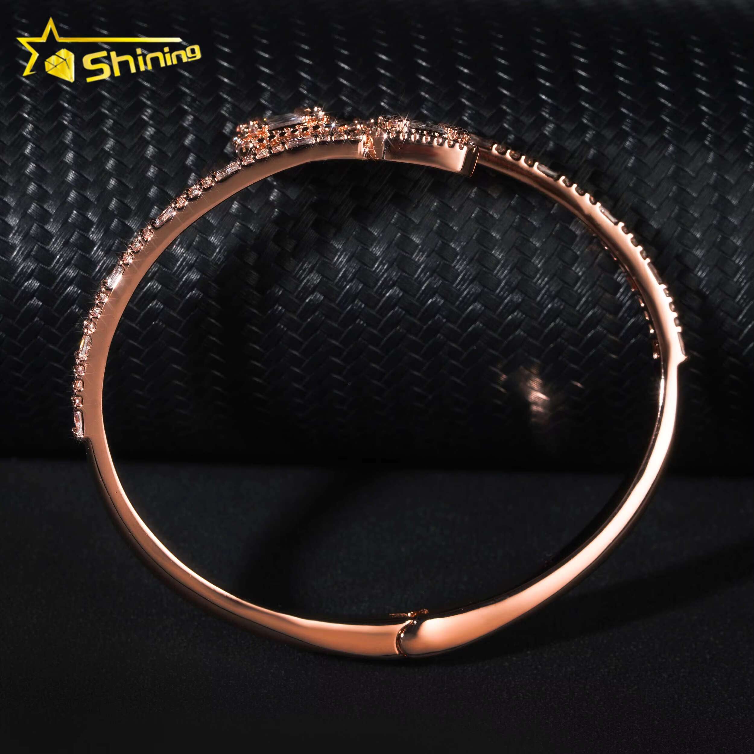 Fashion Jewelry Iced Out Popular Bracelets Bangles Real 925 Silver Moissanite Bracelet