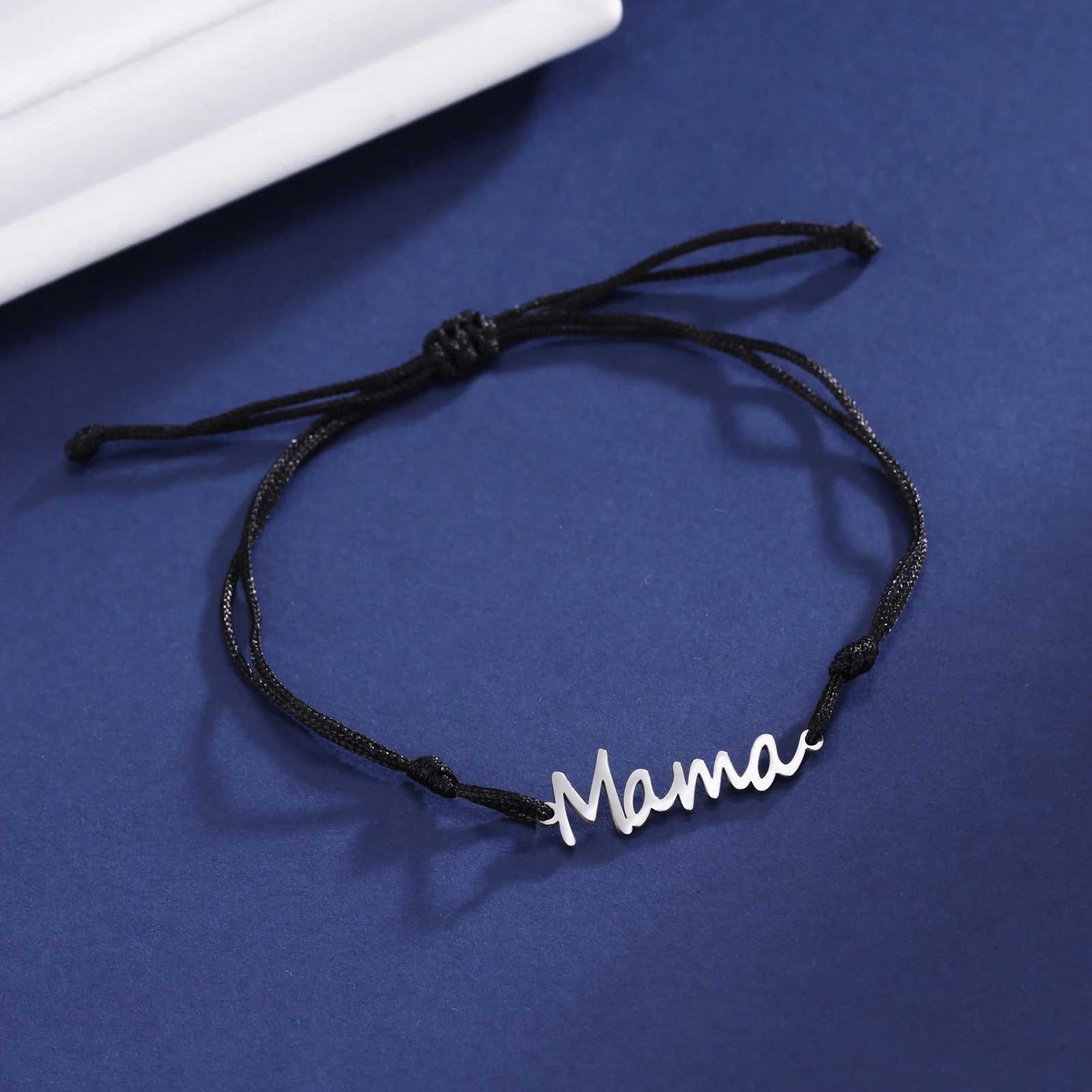 Skyrim Letter Mama Charm Bracelet for Men and Women Stainless Steel Double Layer Beads Chain Bracelets Fashion Jewelry Mothers Day Gift XJ250707