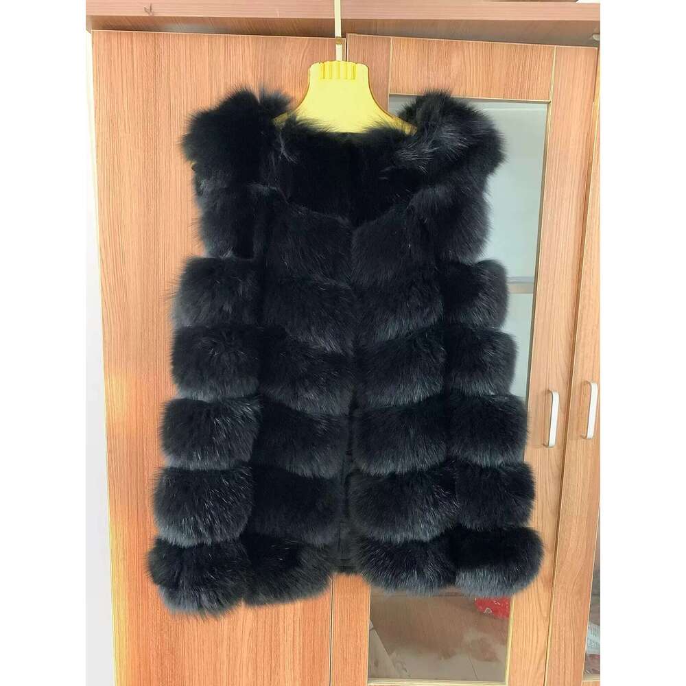 Real women's autumn and winter warm natural jacket raccoon vest genuine fox fur coat high-quality free send