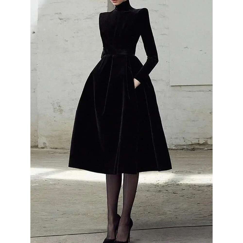 Gymystar Black Party Women Elegant Prom Golden Veet New High Neck Vestidos Birthday Evening Luxurious Dress