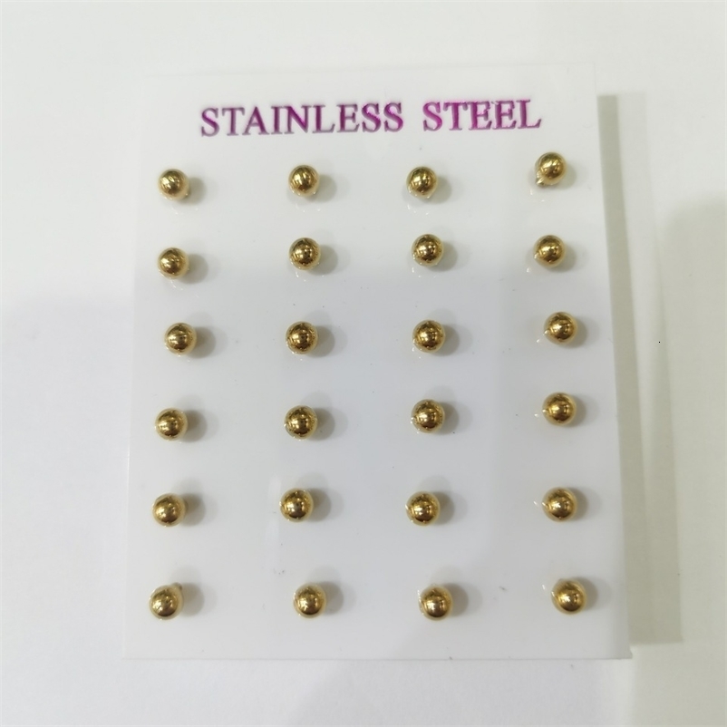 12 Pairs/Set Unisex Minimalist Stainless Steel Tiny Round Ball Glossy Stud Earring Cartilage Stud Ear Jewelry For Daily Wearing 250512