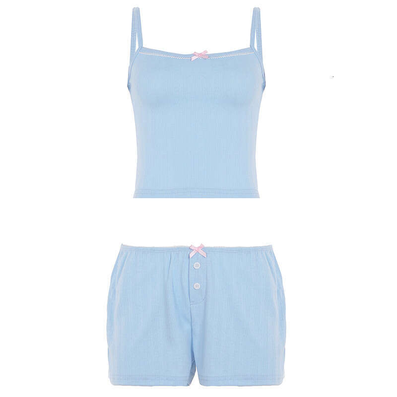 Summer Jacquard Women's Suspender Shorts Set, Home Two-Piece Set B5