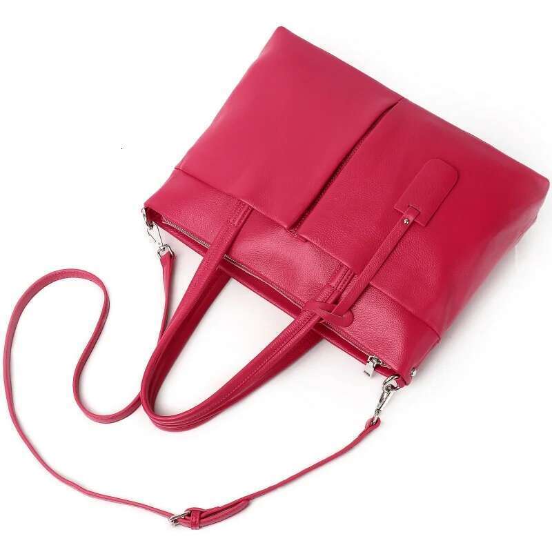 Genuine Leather Tote For Women Casual Elegant Commuter Travel Bag Fashionable Large Capacity Shoulder Handbag